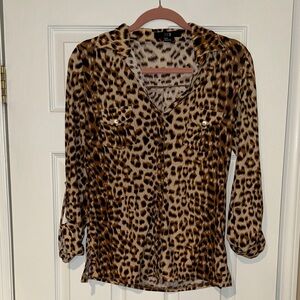 Forever 21 leopard button up shirt